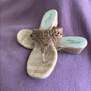 Like new tan slip on sandal